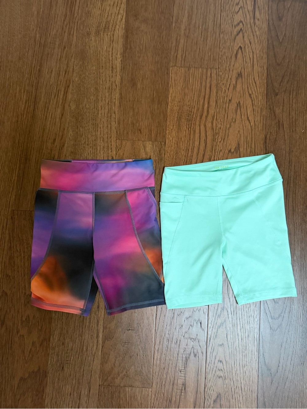 Tek Gear & Old Navy Girls' Bike Shorts Set - Mint & Multicolor Ombre